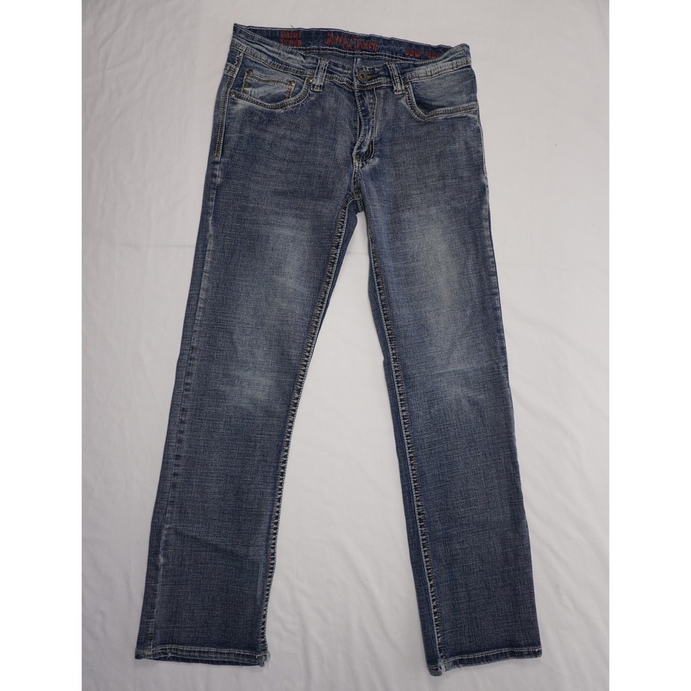 Axe & Crown 30W x 30L Blue Denim Straight Leg Jeans Embroidered Pocket